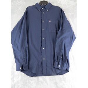 Ralph Lauren Jeans Co Mens Navy Button Down Shirt Long Sleeve Classic Fit L G